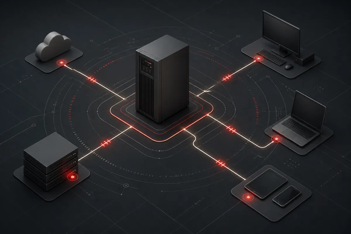 Deploying UPS SNMP Monitoring: Network, Alerts and Ownership Checklist — conceptual engineering illustration