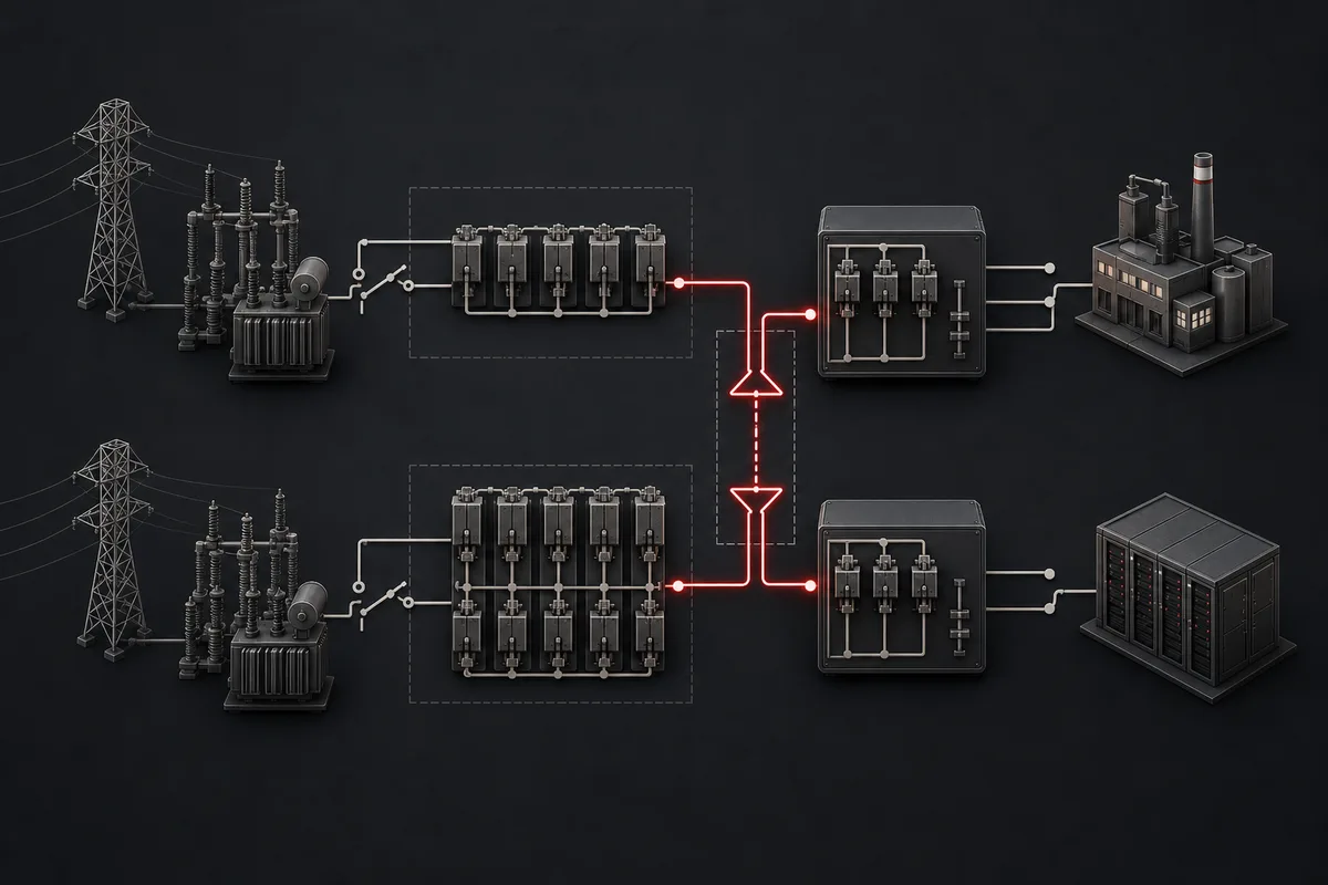 110 VDC vs 220 VDC Utility Inverter Selection — conceptual engineering illustration