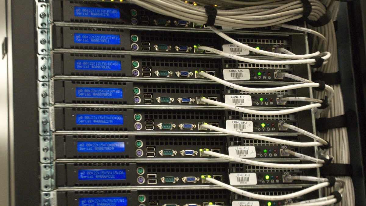 Server racks protected by an online UPS power system